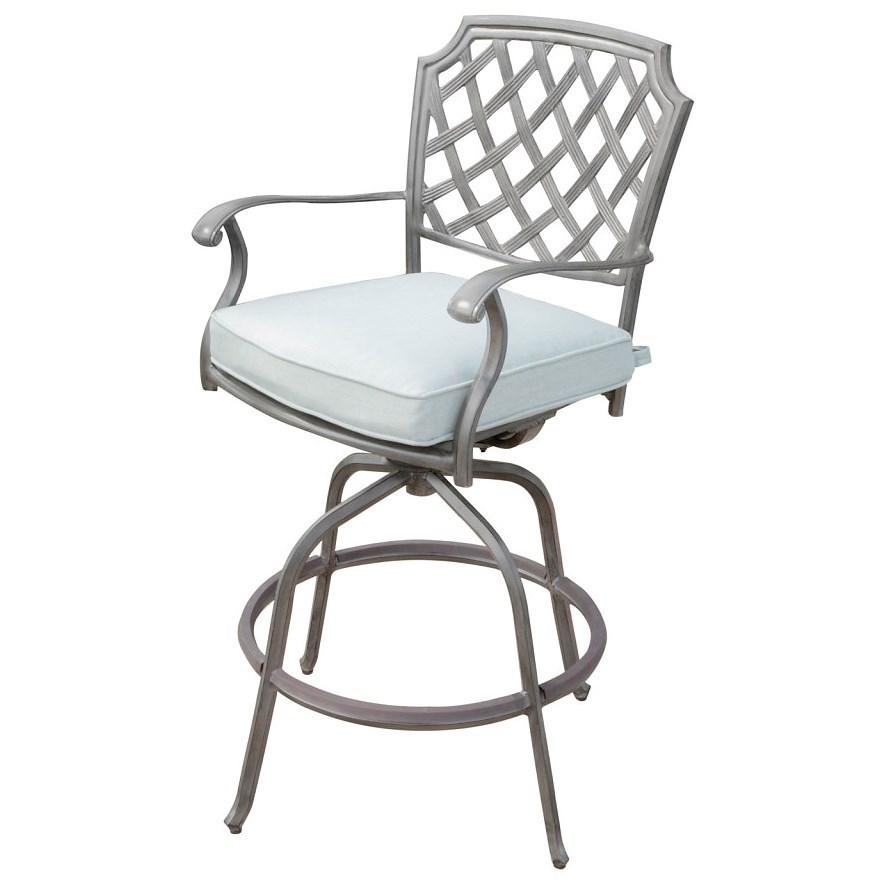 Agio Melbourne by Agio Outdoor Swivel Bar Chair with Seat Cushion